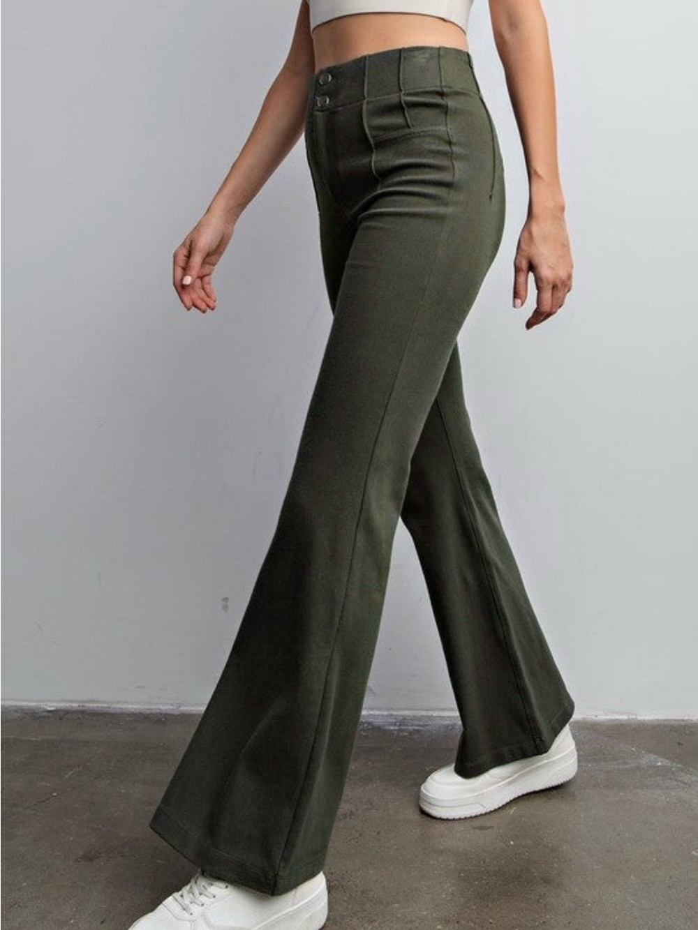 Rae Mode Olive Green Casual PANT